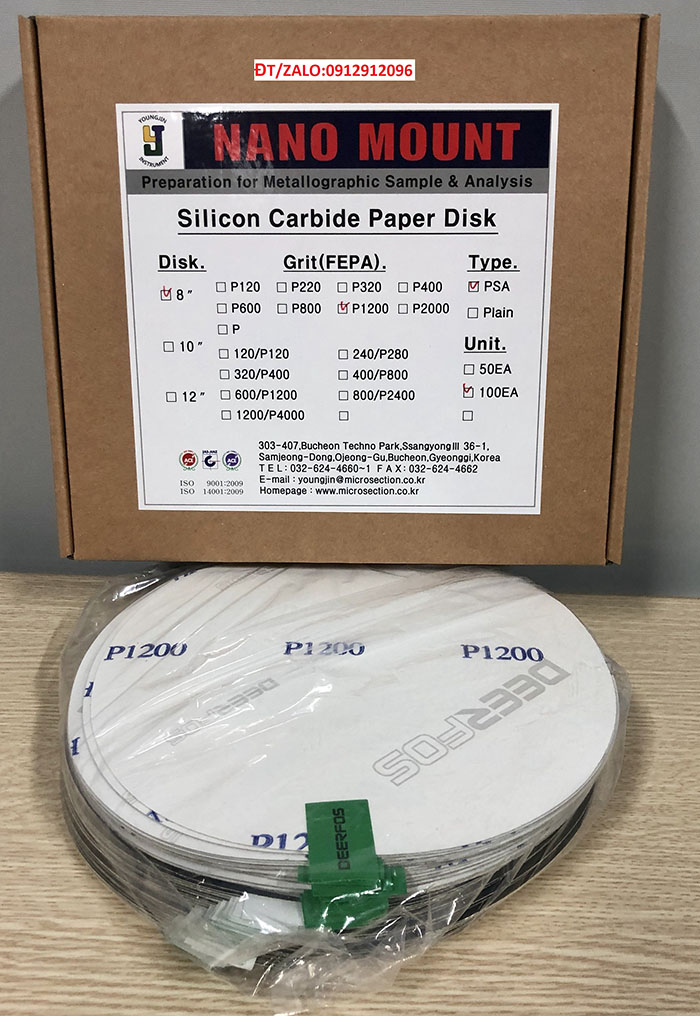 8'' Disk Sand Paper P1200Grit PSA
